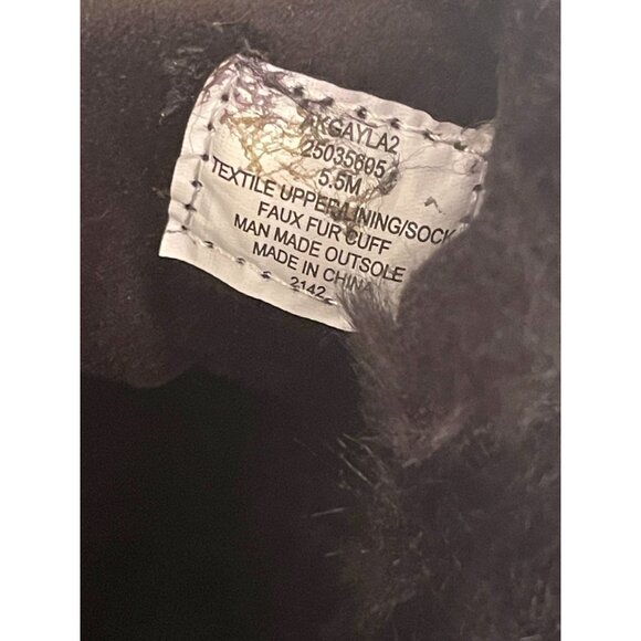 Anne Klein Gayla Red Plaid Faux Fur Mid-Calf Fabric Snow Boot Women's Size 5.5 - Picture 12 of 12